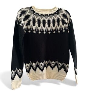 Forever 21 Black and Cream Geometric Men's Sweater